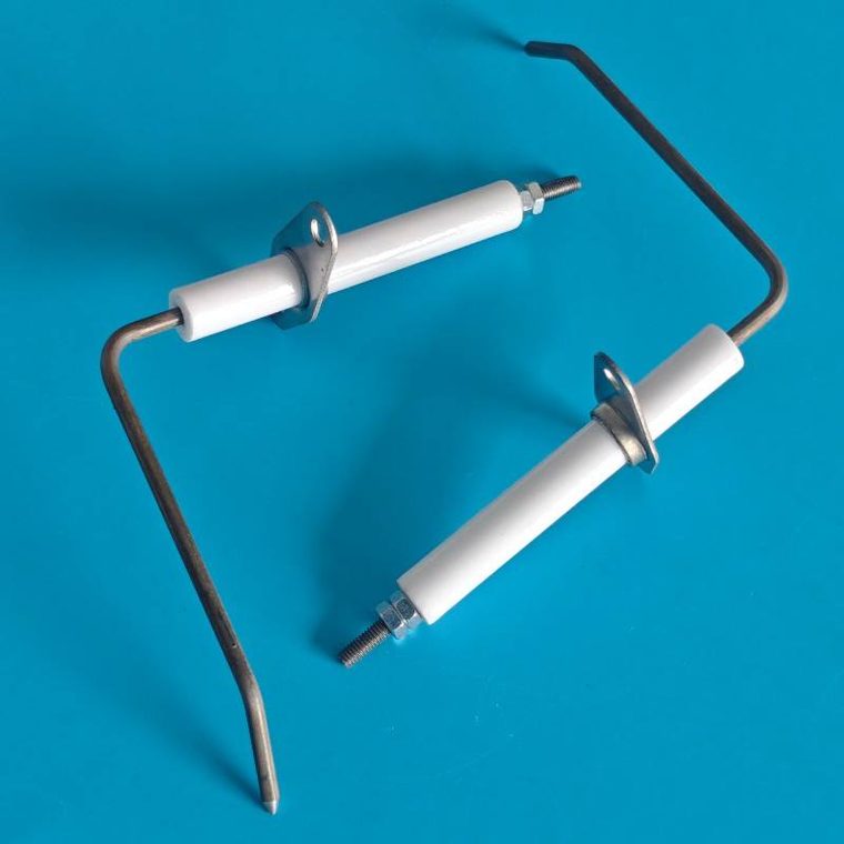 High Voltage Spark Igniter Rod L Shaped 95% Alumina Ceramic Ignition Electrode for Gas Burner Industrial Boiler Furnace
