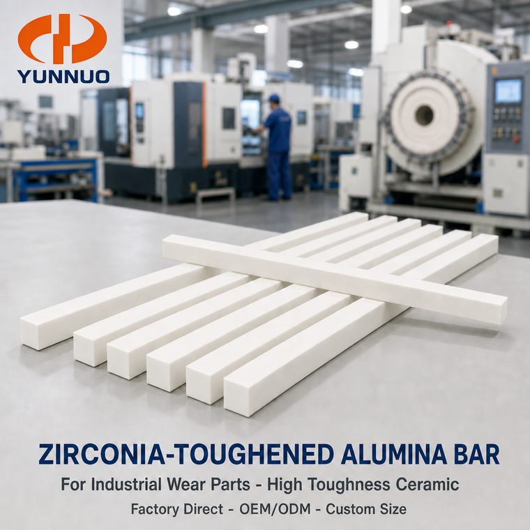 Zirconia Toughened Alumina ZTA Ceramic Bar Square Rod High Wear Resistance Chemical Stable OEM Custom